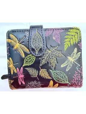 Shag Ware Canada Muticolor Leaf Dragonfly Wallet